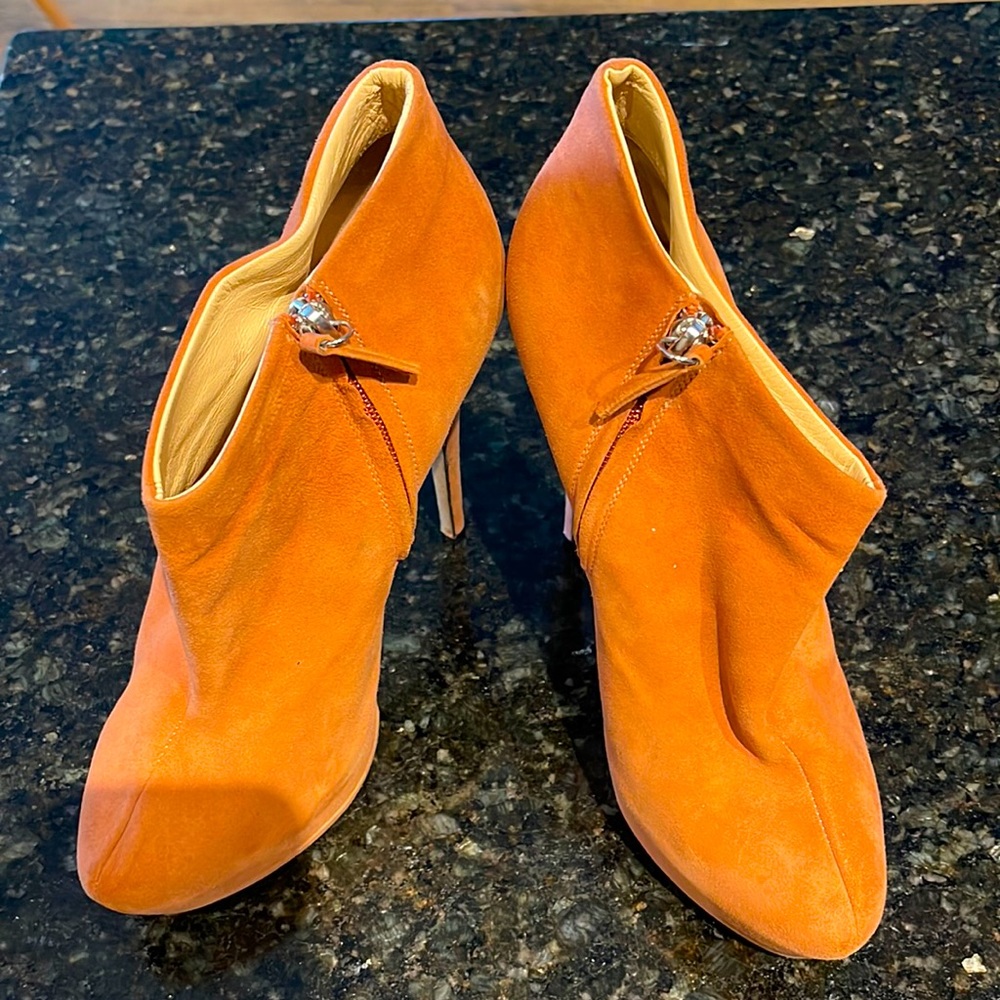 Giuseppe Zanotti Eva Ankle Platform Booties-Naked Suede #GiuseppeZanotti